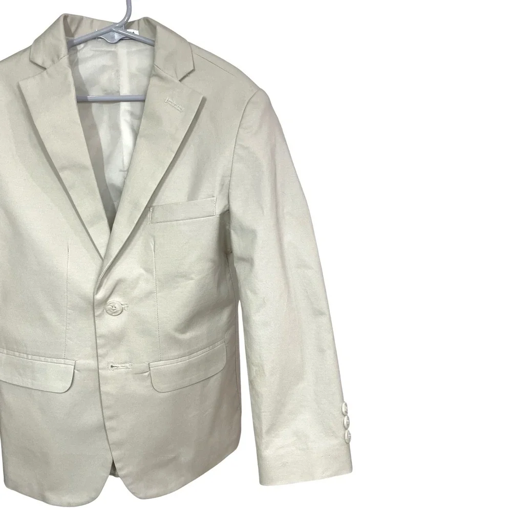 IZOD‎ Boys Lt Stone Cotton Linen Blend Blazer Sport Coat Size 8 Regular^Read